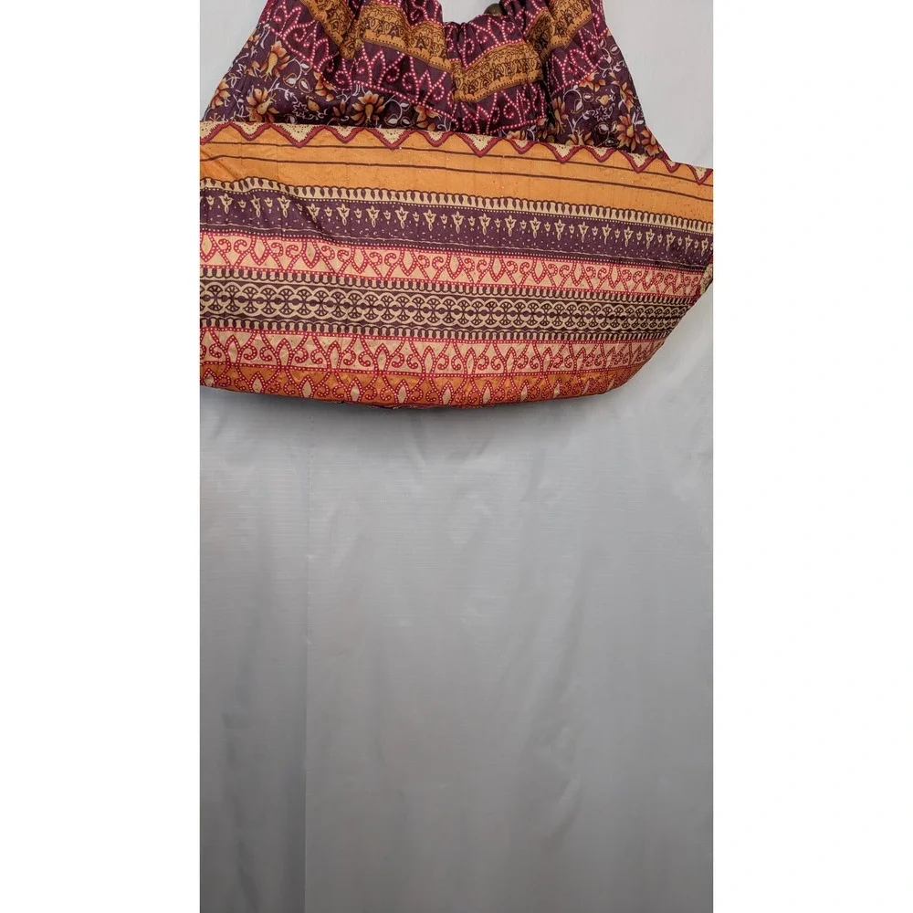Youmi K Bohemian Hobo Bag Beaded Handle Festival Tote NWT Made USA Large
